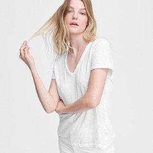 Rag & Bone $90 The Slub Vee Classic Tee shirt White Short Sleeve size L
